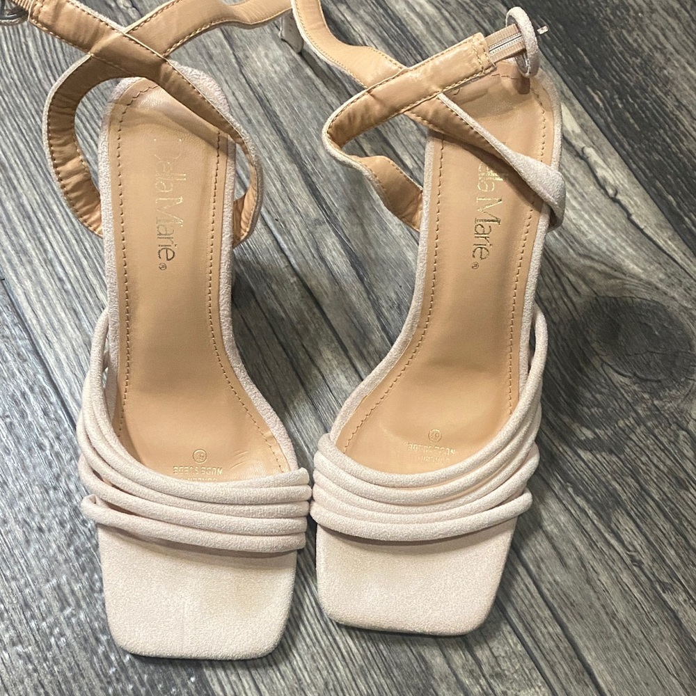Stylish Beige Heeled Sandals